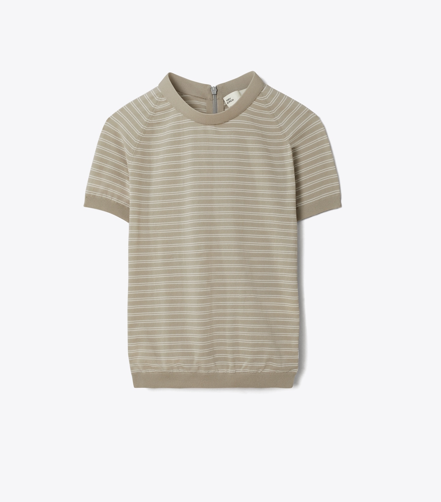 Striped Nylon Mockneck