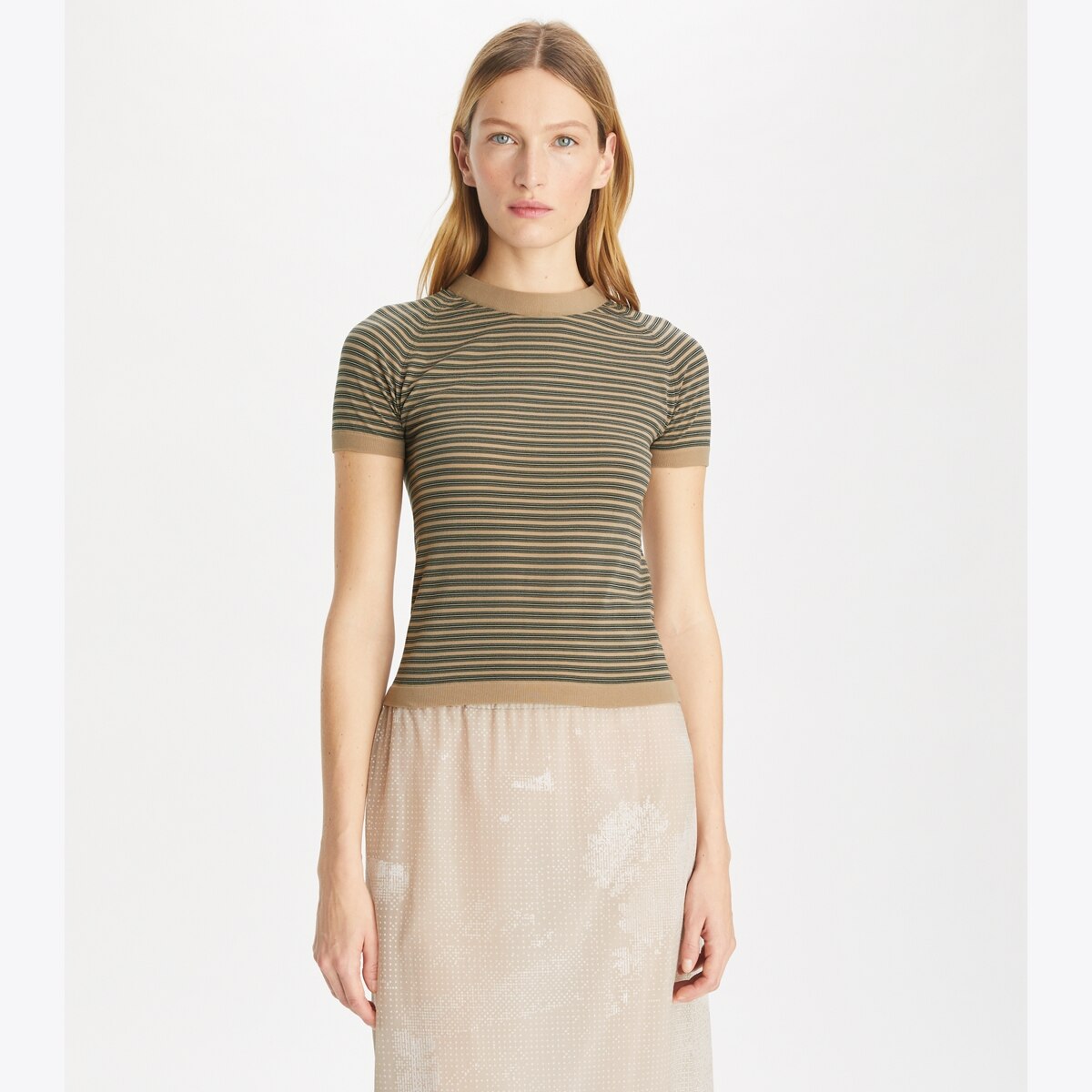 送料&関税込み★Tory Burch★STRIPED WOOL RIBBED TURTLENECK Striped Ribbed Tech Knit Turtleneck: Women's Designer