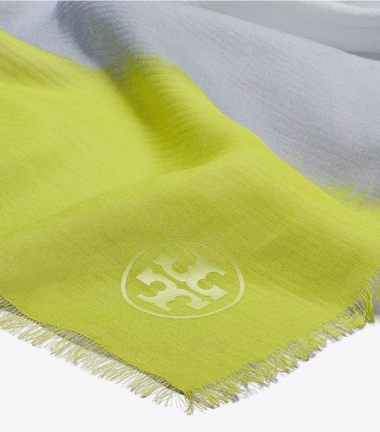 Tory Burch designer scarves Striped Oblong Scarf in Striped Oblong Grey detail