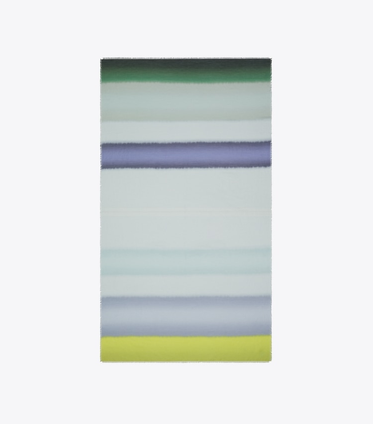 Tory Burch designer scarves Striped Oblong Scarf in Striped Oblong Grey overhead