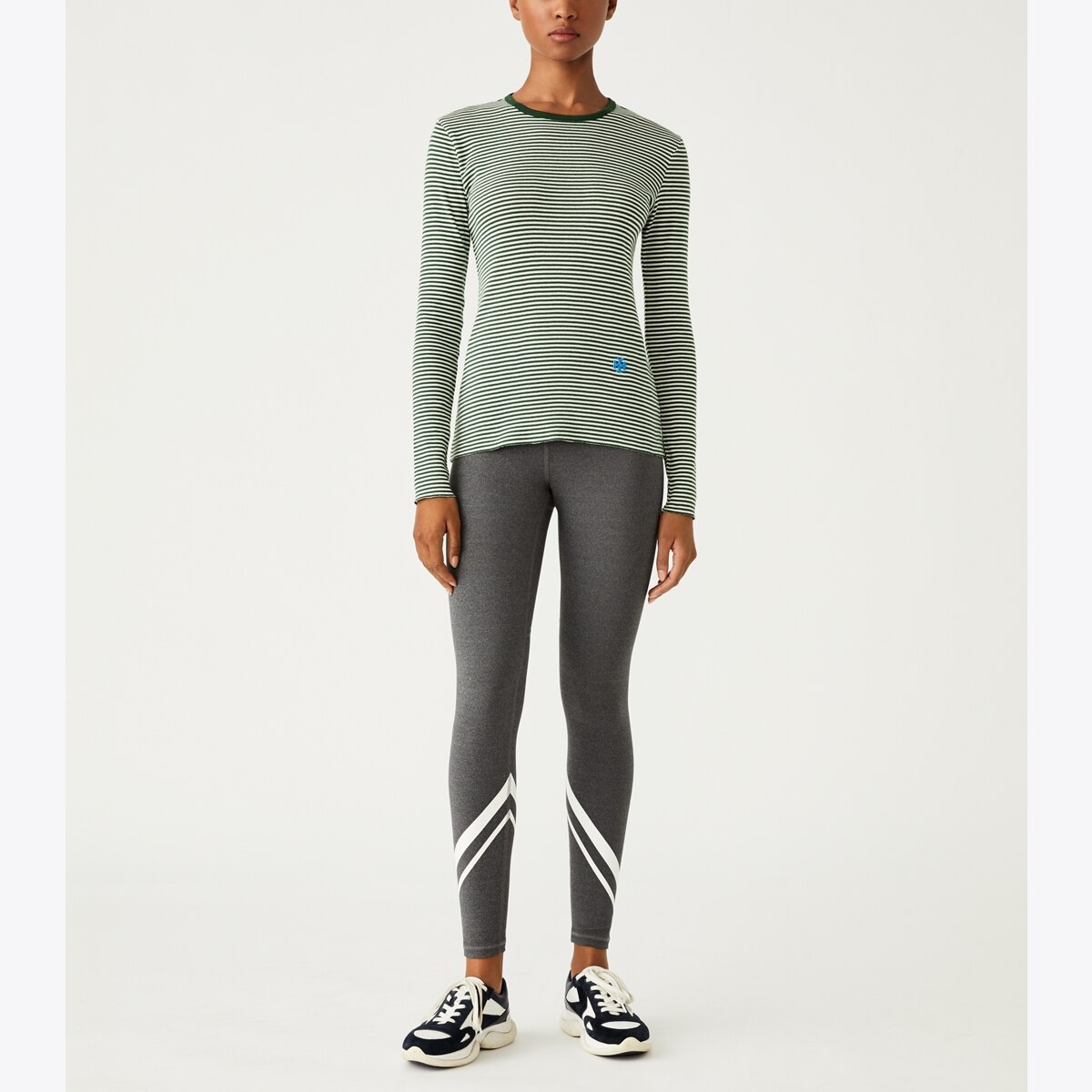 Striped Tissue-Weight Rib Long-Sleeve T-Shirt: Women's Designer