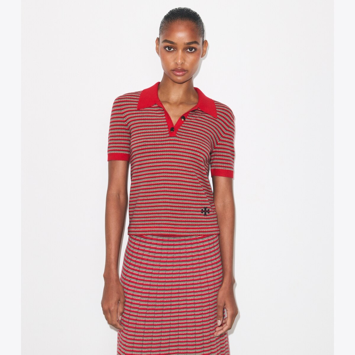 STRIPED VISCOSE POLO - thumbnail 2