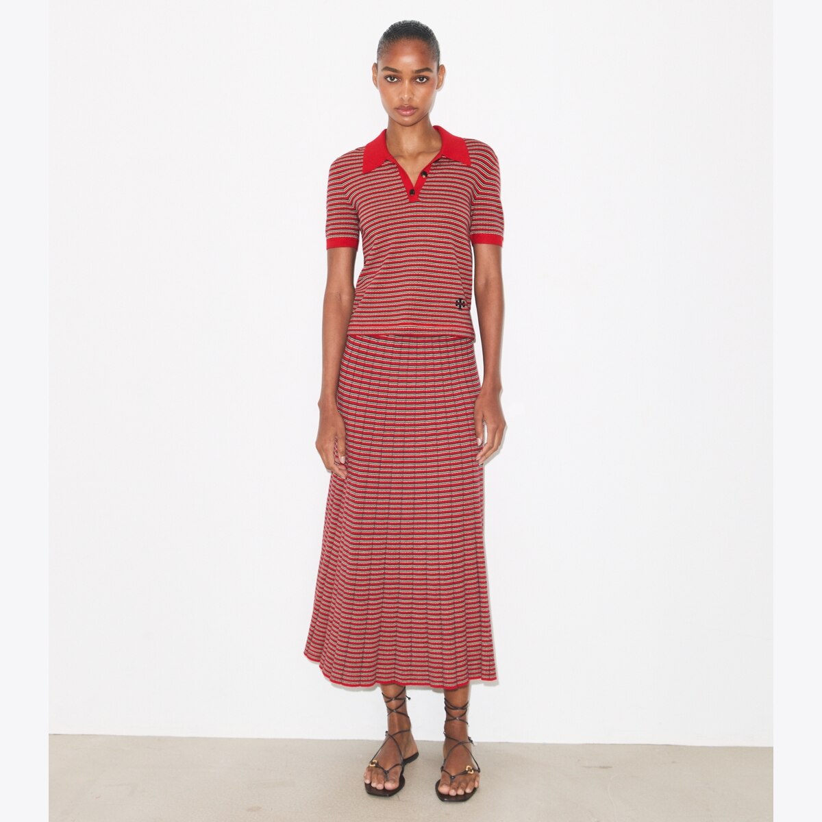 STRIPED VISCOSE POLO - thumbnail 3