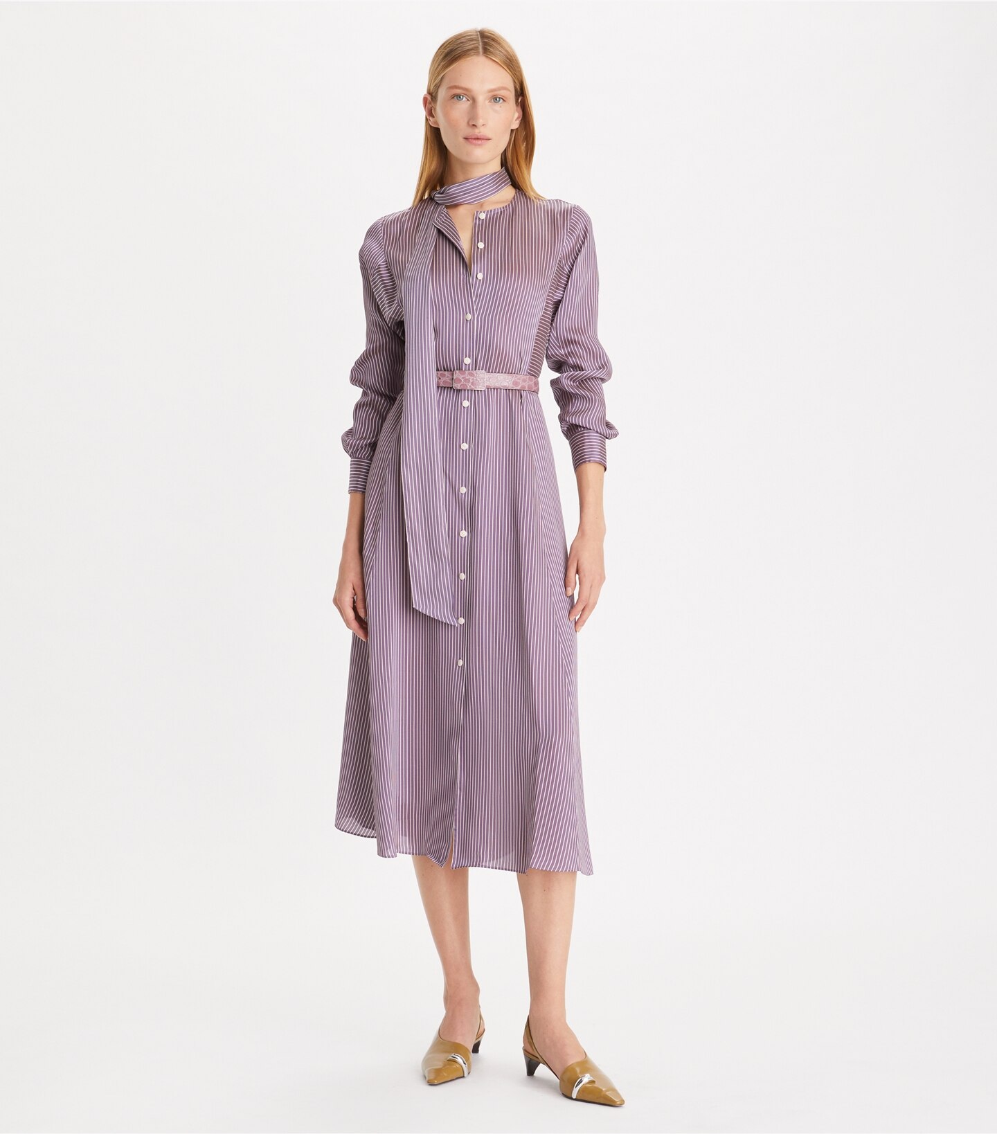 Striped Viscose Shirtdress