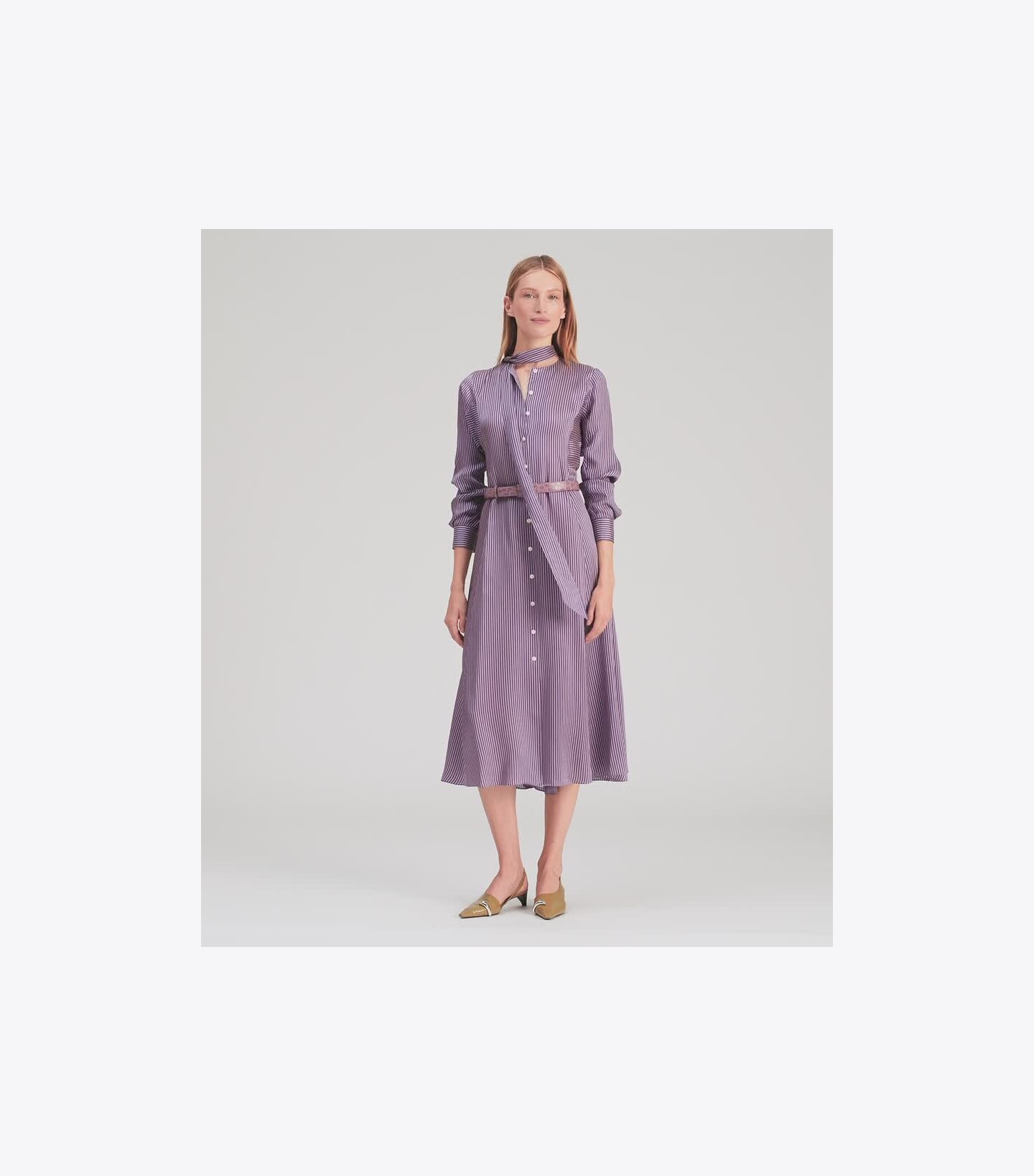 Striped Viscose Shirtdress