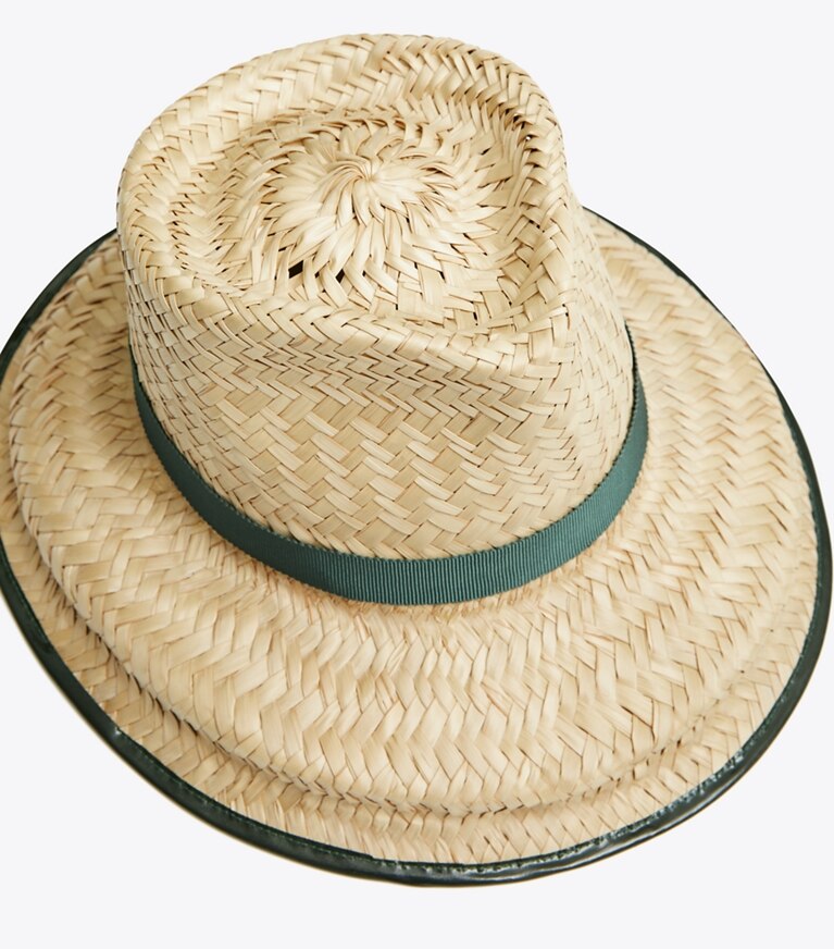 Tory Burch designer hats Structured Basket-Weave Hat in Natural front