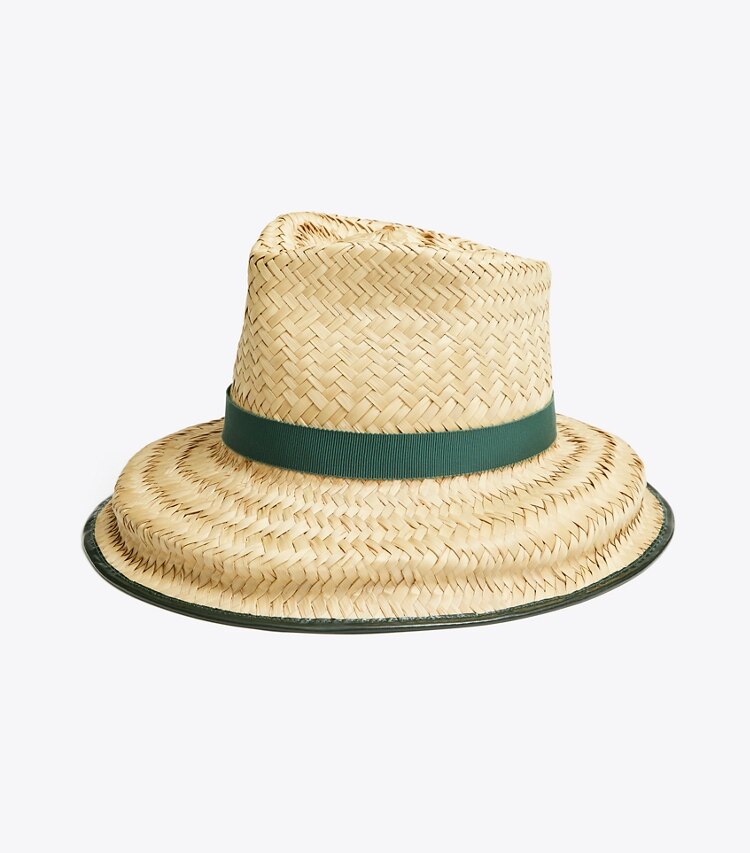 Tory Burch designer hats Structured Basket-Weave Hat in Natural front