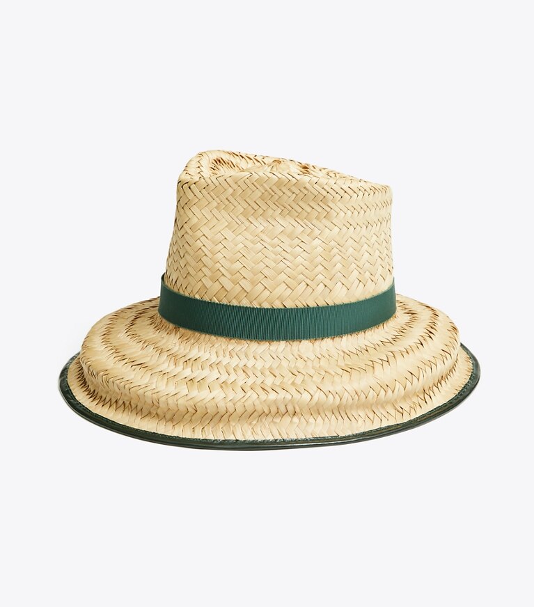 Tory Burch designer hats Structured Basket-Weave Hat in Natural front
