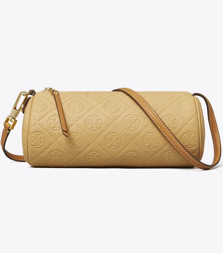 Tory Burch designer crossbody bags Strukturierte Cylinder Bag mit T-Monogramm in Biscotti front