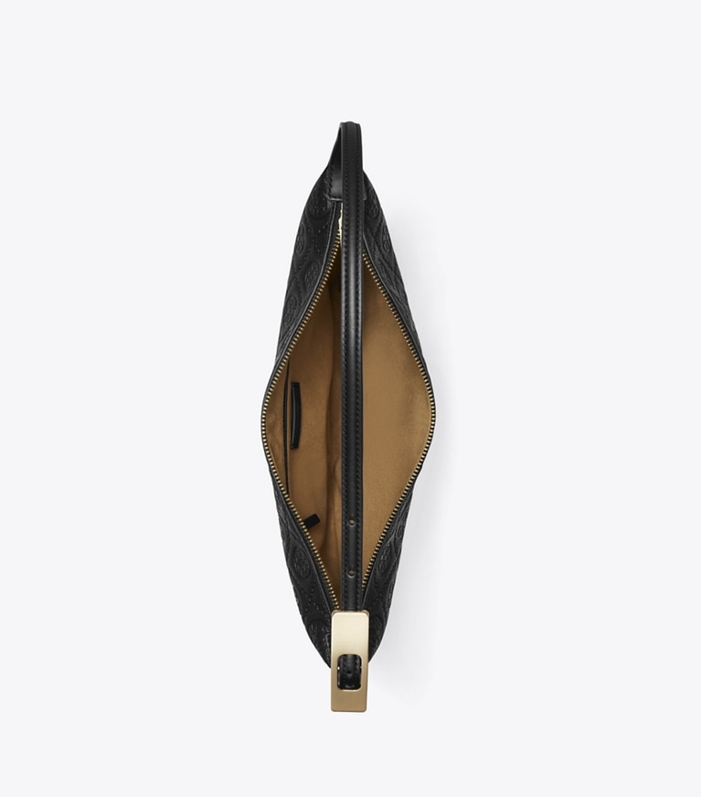 Tory Burch designer schultertaschen Strukturierte kleine Balloon Bag mit T-Monogramm in Black angle
