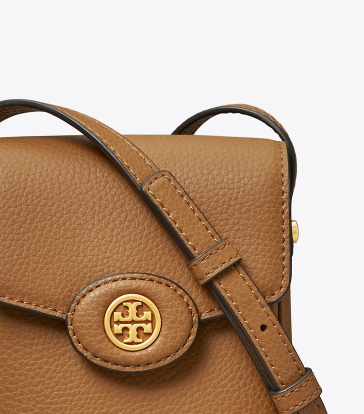 Tory Burch designer kleine taschen Strukturierte Robinson Crossbody Bag fürs Smartphone in Tiger'S Eye detail