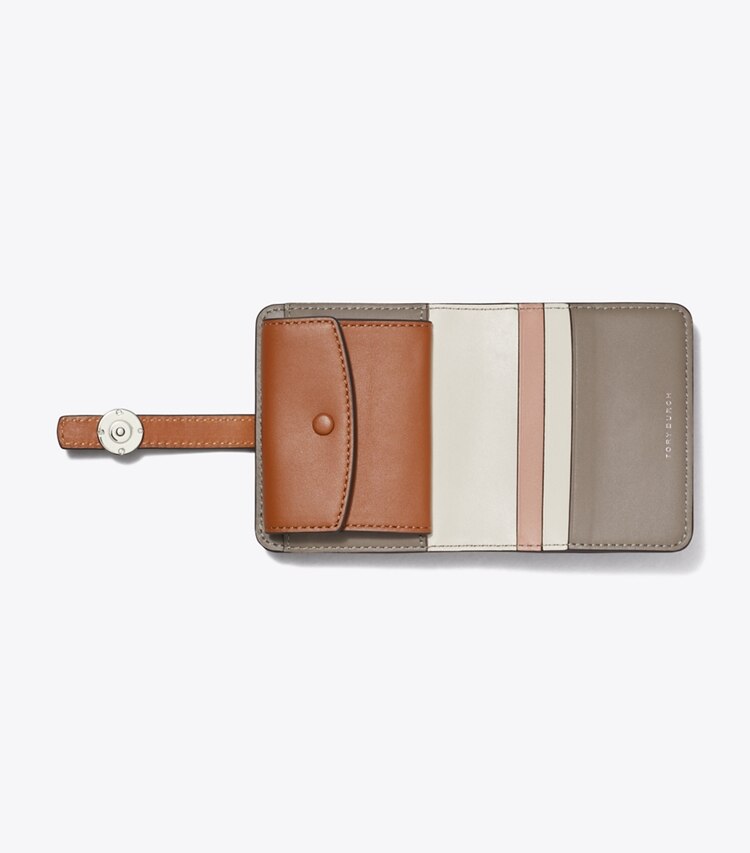 Tory Burch designer geldbörsen Strukturierte Robinson Mini-Geldbörse in Gray Heron von oben