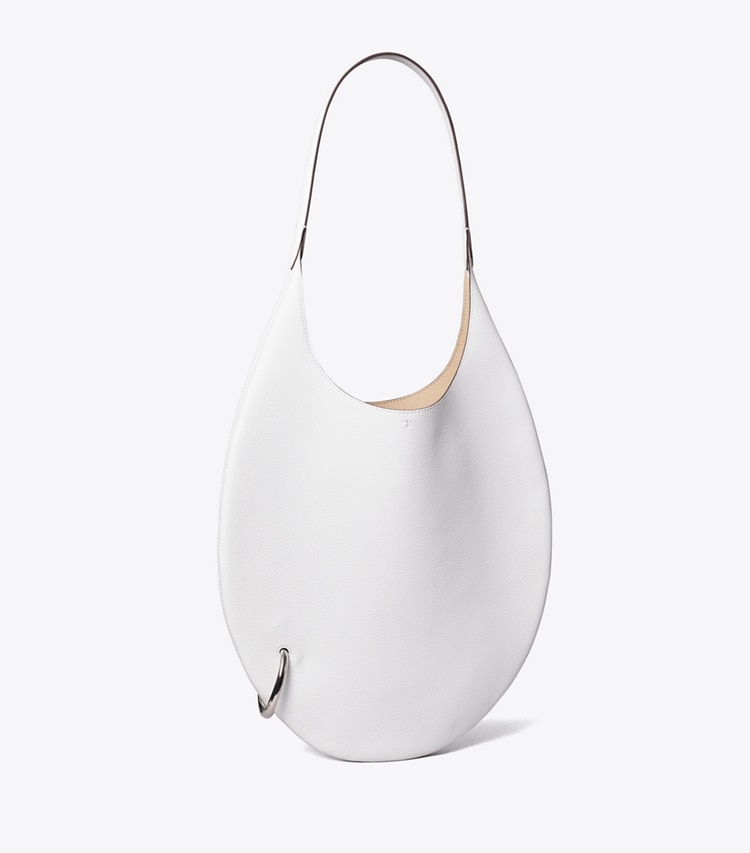 Tory Burch designer schultertaschen Strukturierte Tasche mit Piercingdetail in Cirrus Cloud angle