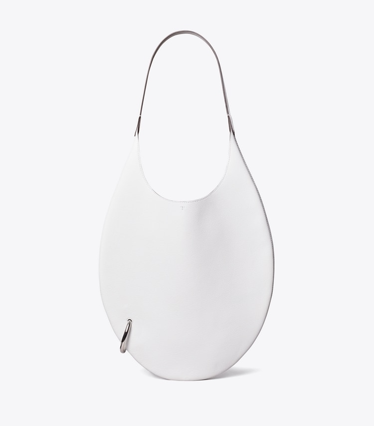 Tory Burch designer schultertaschen Strukturierte Tasche mit Piercingdetail in Cirrus Cloud front