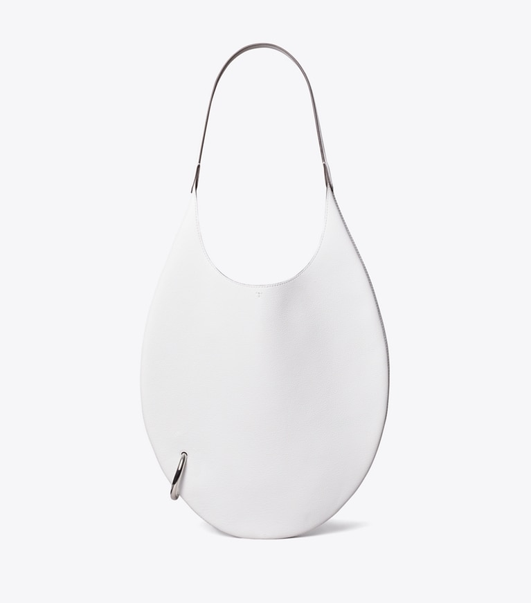 Tory Burch designer schultertaschen Strukturierte Tasche mit Piercingdetail in Cirrus Cloud front