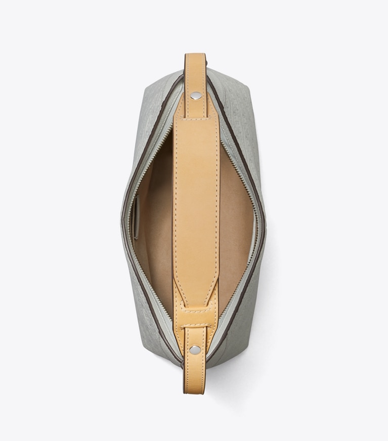 Tory Burch designer schultertaschen Strukturierte Umhängetasche mit T-Monogramm in Light Titanium angle