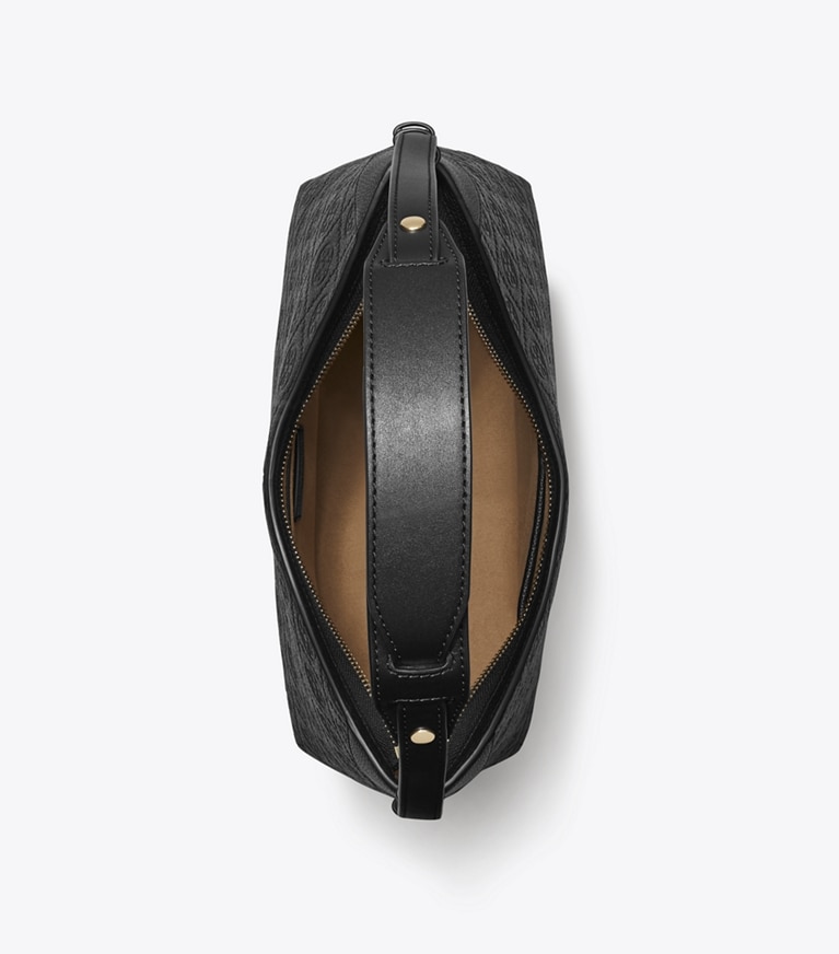 Tory Burch designer schultertaschen Strukturierte Umhängetasche mit T-Monogramm in Black angle