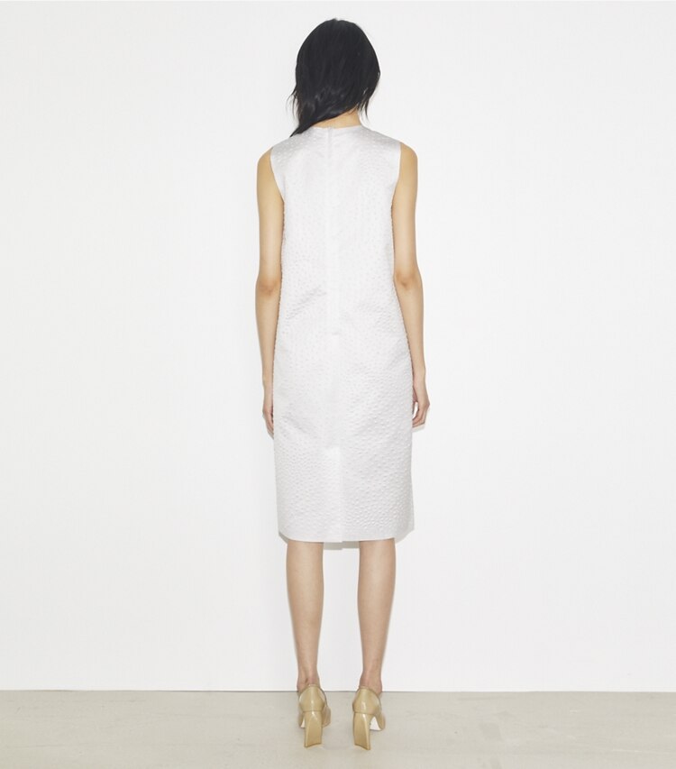 Tory Burch designer kleider Strukturiertes Kleid in White on model back