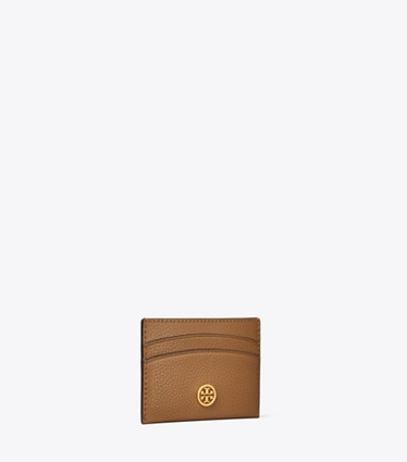 Tory Burch designer kartenetuis Strukturiertes Robinson Kartenetui in Tiger'S Eye angle