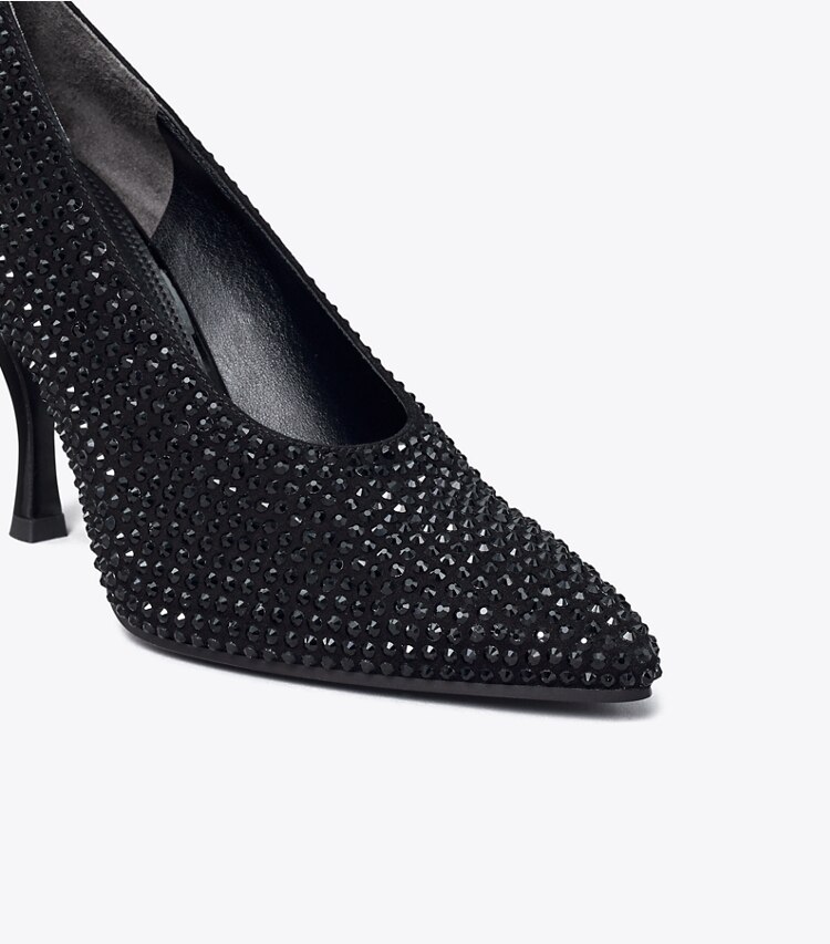 Tory Burch designer ヒール スタッズ パンプス in PERFECT BLACK / Jet ディテール