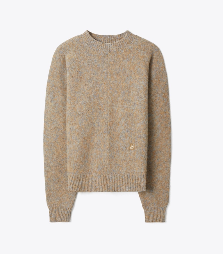 Tory Burch diseñador jerséis Suéter de lana en Brown Multi Melange frente