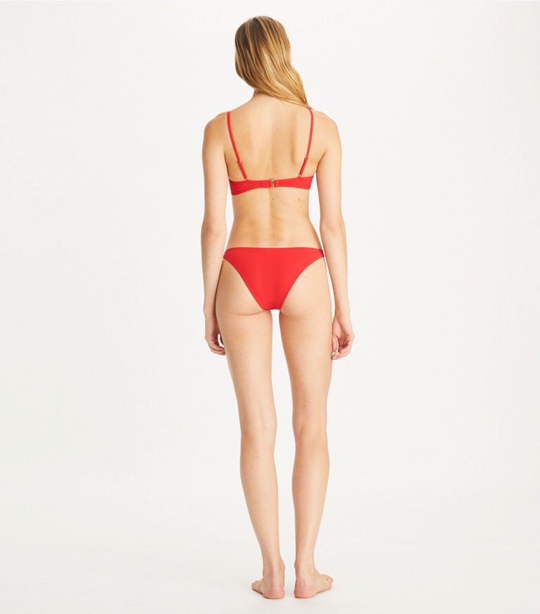 Tory Burch designer two pieces Sublime Bikini Bottom in Sublime Coral front