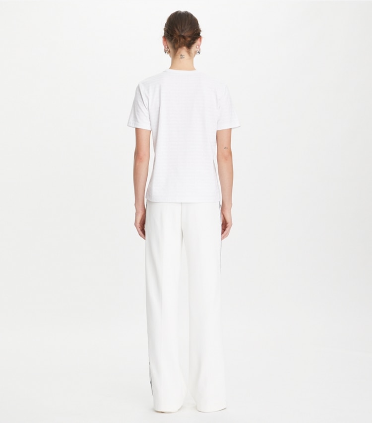 Tory Burch designer tops Sublime Cotton T-Shirt in White Sublime on model back