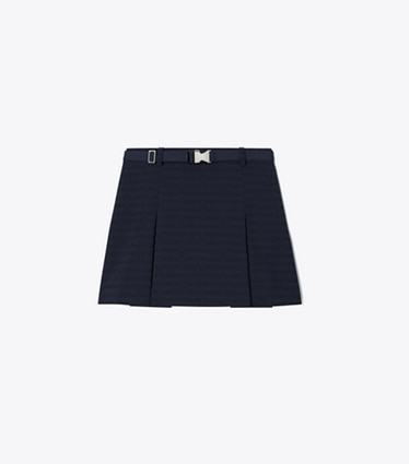Tory Burch designer bottoms Sublime Jacquard Skirt in Deep Navy front