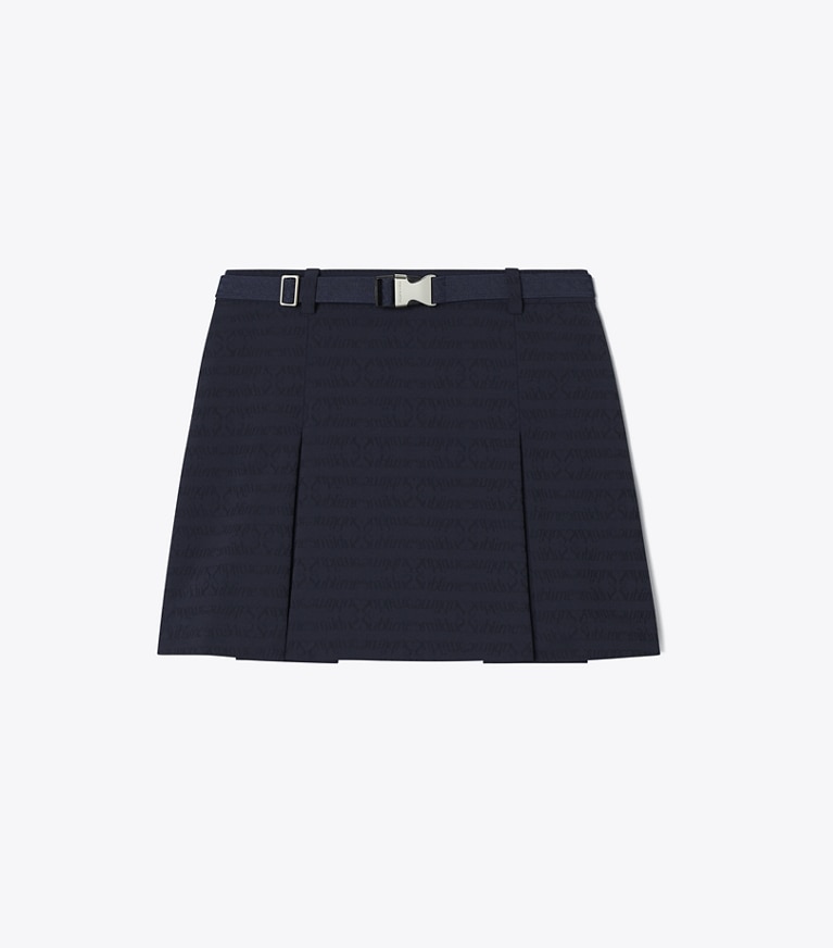Tory Burch designer bottoms Sublime Jacquard Skirt in Deep Navy front