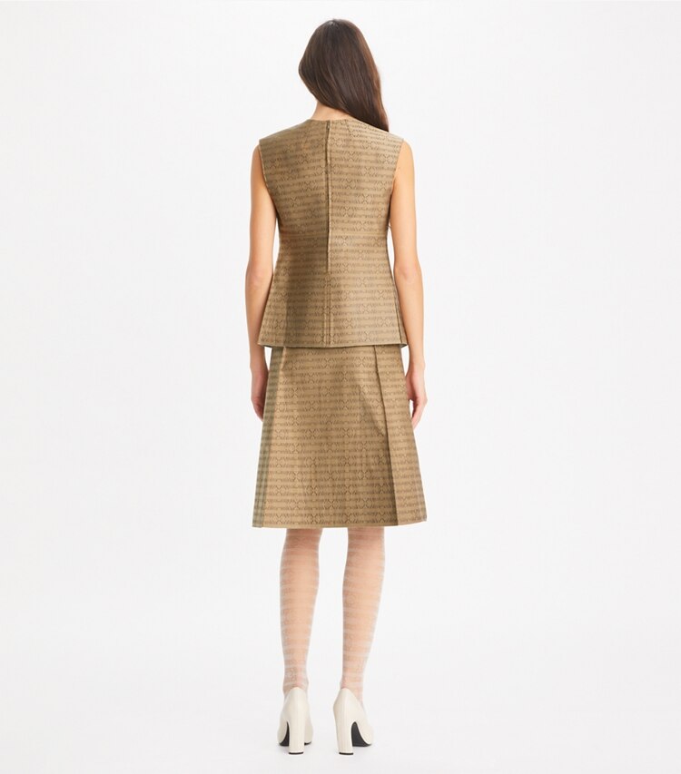 Tory Burch designer ボトムス サブライム ジャカード スカート in Beige Sublime on model back