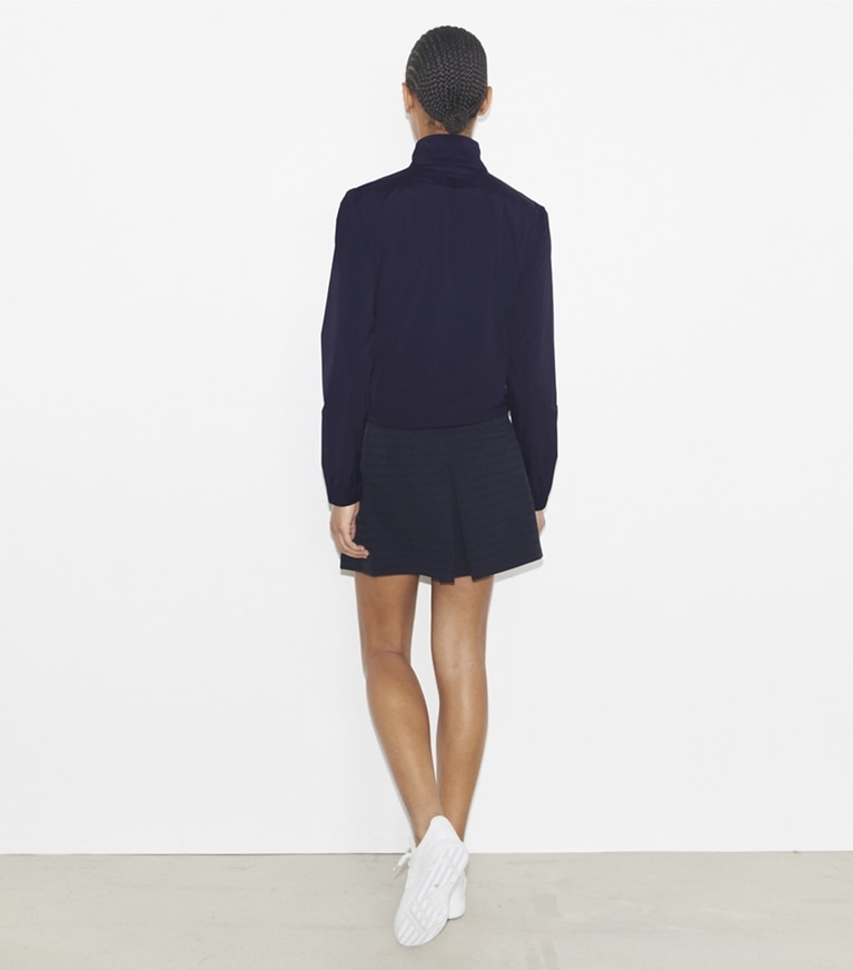 Tory Burch designer bottoms Sublime Jacquard Skirt in Deep Navy front