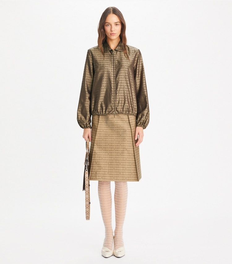 Tory Burch designer oberteile Sublime Jacquardhemd in Beige Sublime modell von vorn