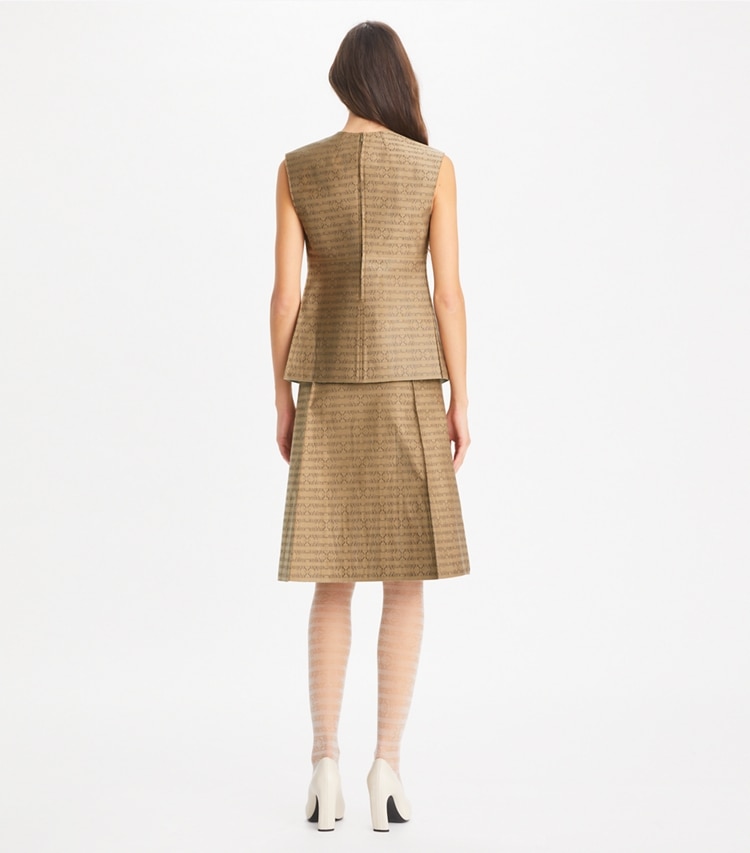 Tory Burch designer unterteile Sublime Jacquardrock in Beige Sublime on model back