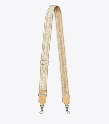 Tory Burch designer wallets Sublime Miller Strap in Taupe / Smoky Cream front