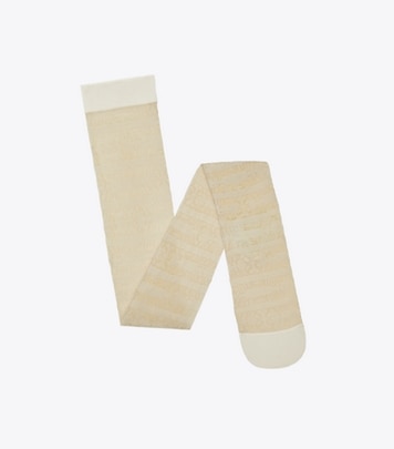 Tory Burch designer tights Sublime Thigh Highs in Ivory front