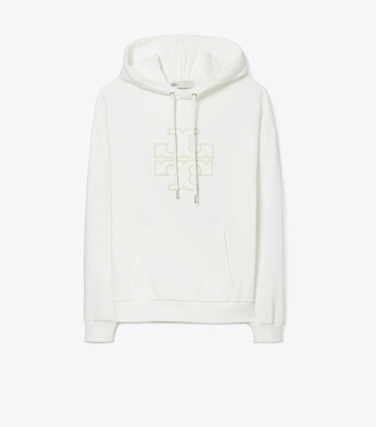 Tory Burch diseñador suéteres Sudadera con capucha de felpa francesa gruesa con logotipo en Snow White frente