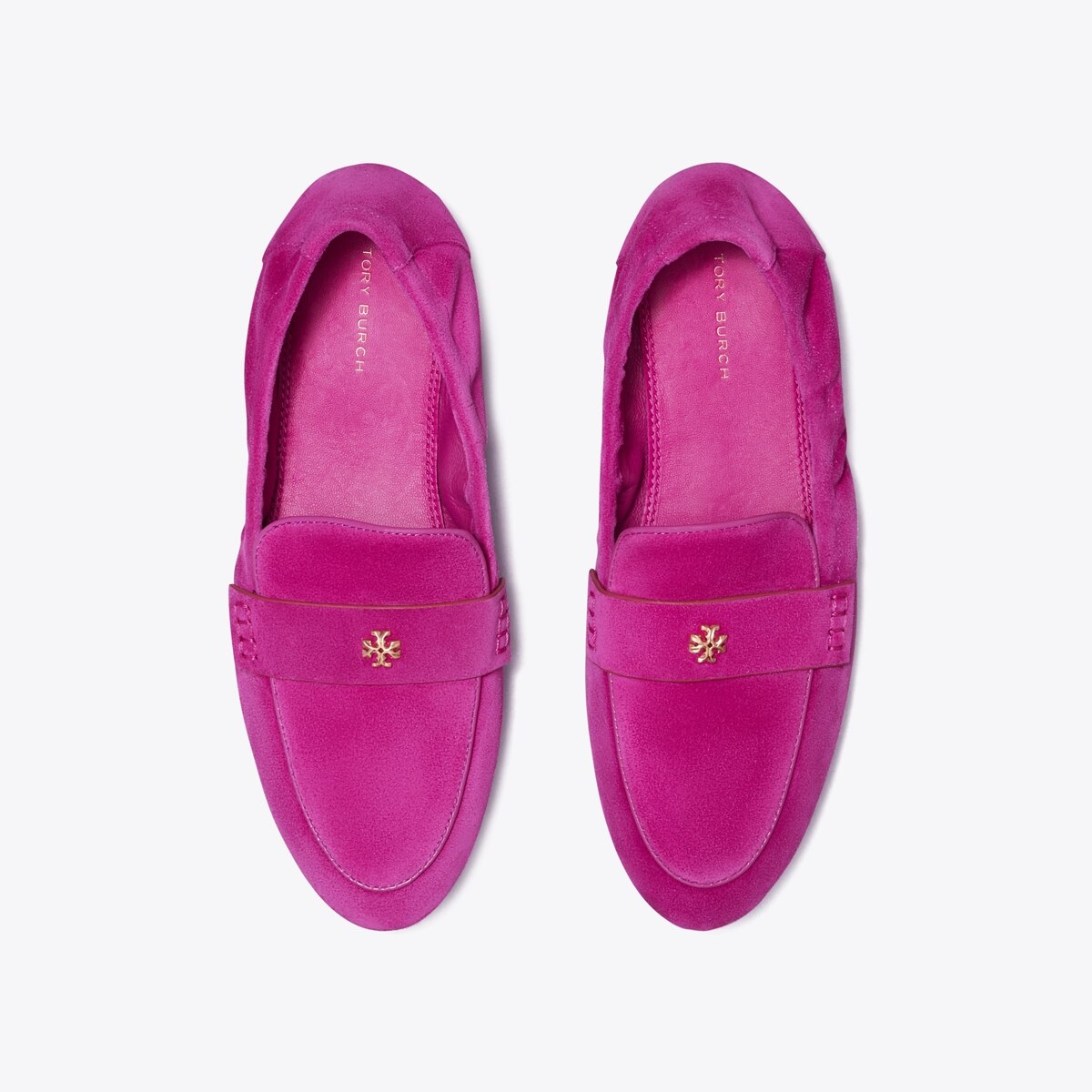 靴 Tory Burch Pink Suede Loafers Suede Ballet Loafer: Women's Designer Flats | Tory Burch