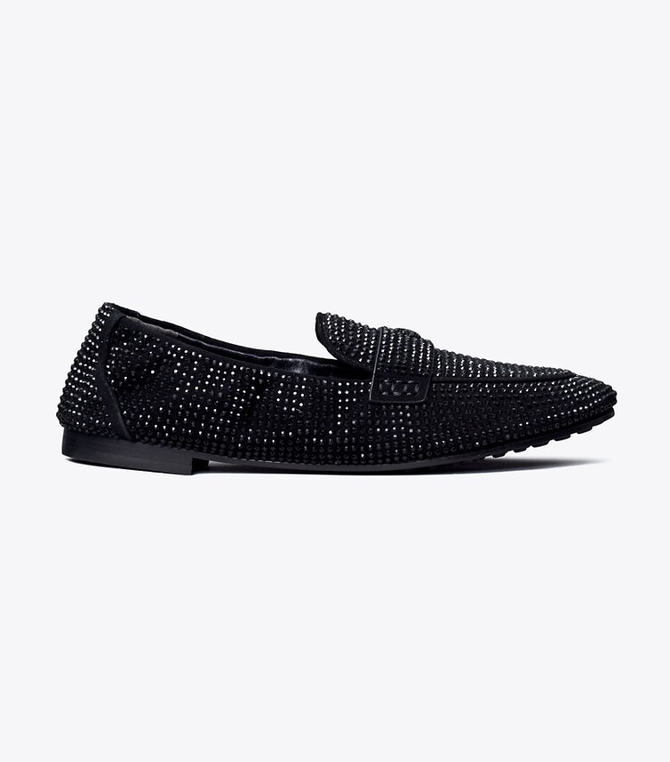 Tory Burch designer flats Suede Ballet Loafer in PERFECT BLACK / Jet side