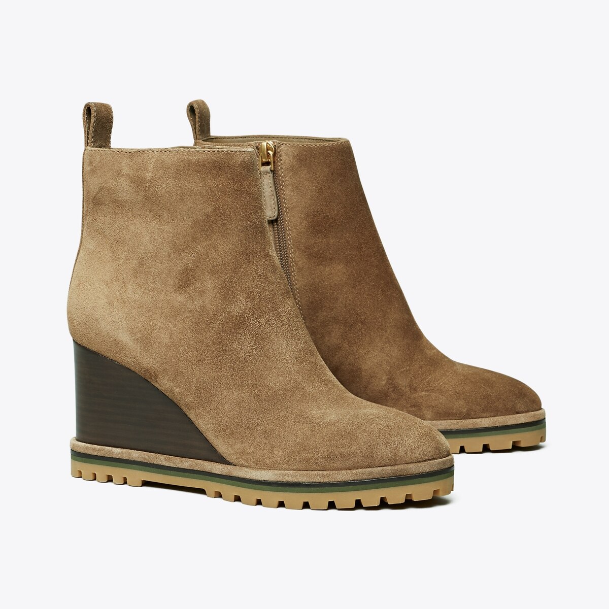 Suede Logo Lug Sole Wedge Boot: Women's Designer Ankle Boots | Tory Burch