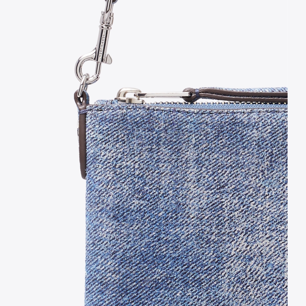 Suede Print Denim Pochette: Women's Designer Shoulder Bags | Tory