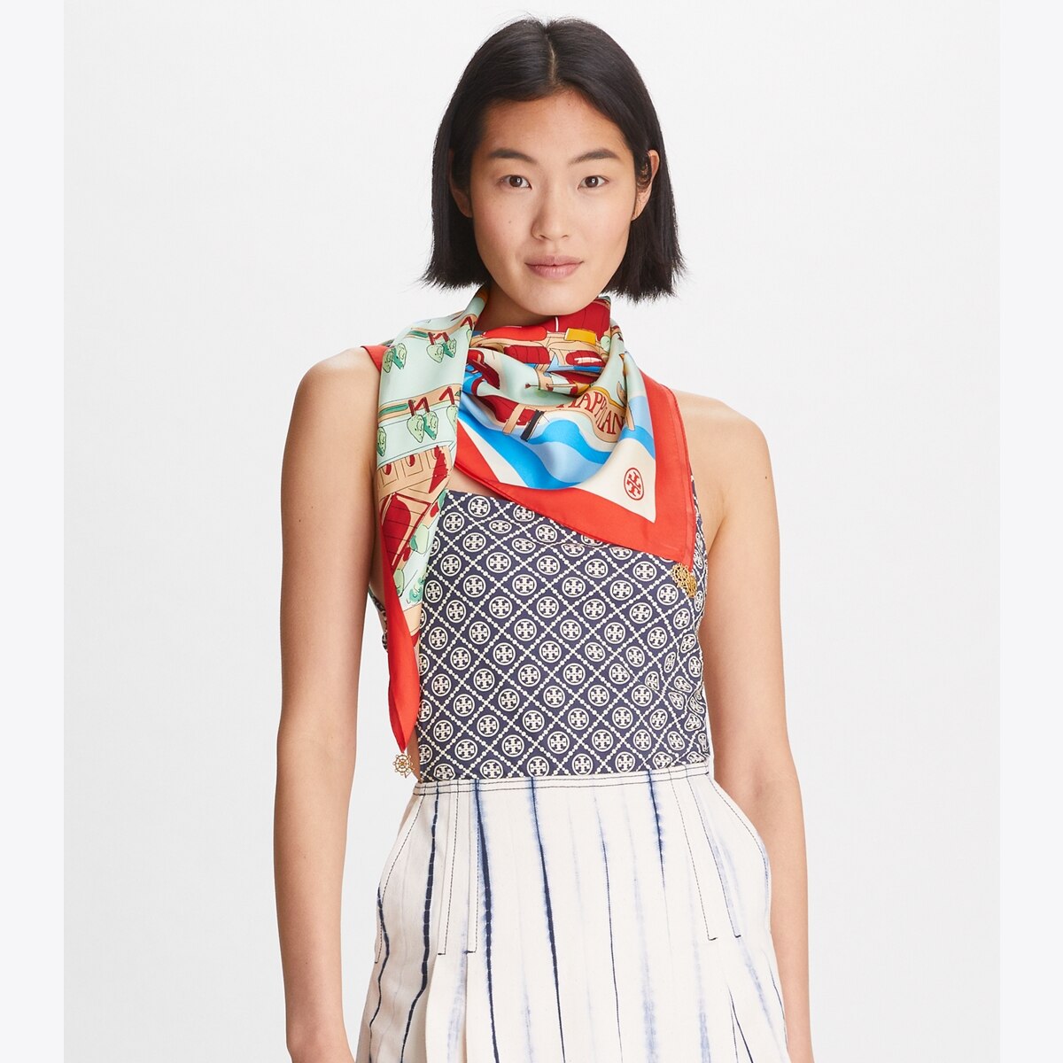 Summer Carnival Silk Square Scarf : Women's Designer Scarves