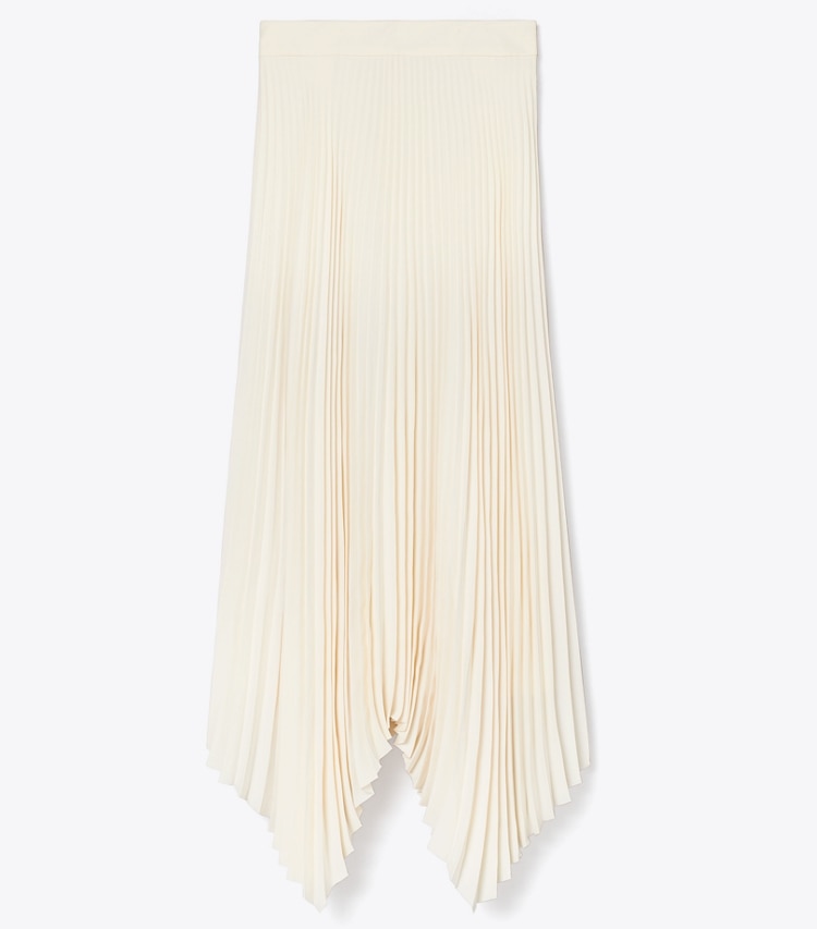 Tory Burch designer bottoms Sunburst Pleated Skirt in New Ivory front