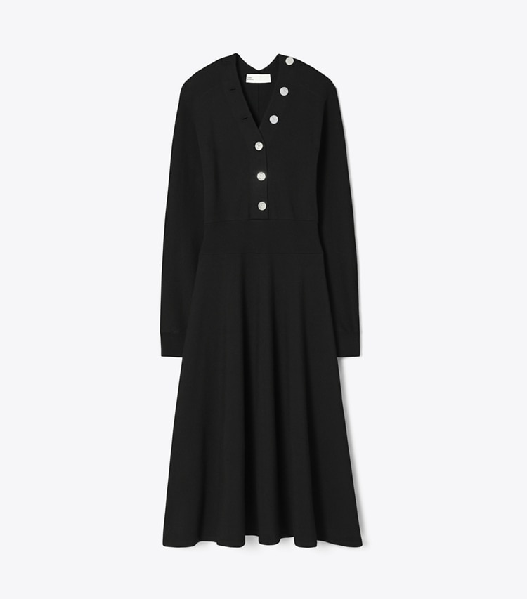 Tory Burch designer dresses Sweater Dress in Black front