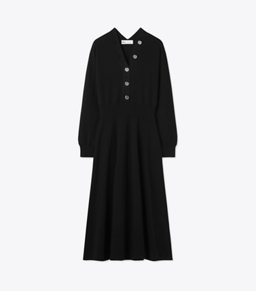 Tory Burch designer ワンピース セーター ドレス in Black front