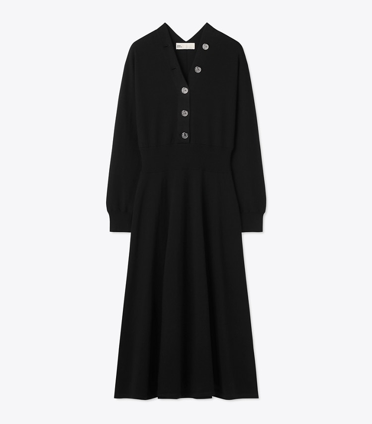 Tory Burch designer ワンピース セーター ドレス in Black front