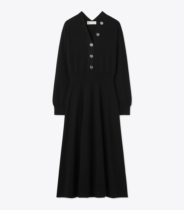 Tory Burch designer ワンピース セーター ドレス in Black front
