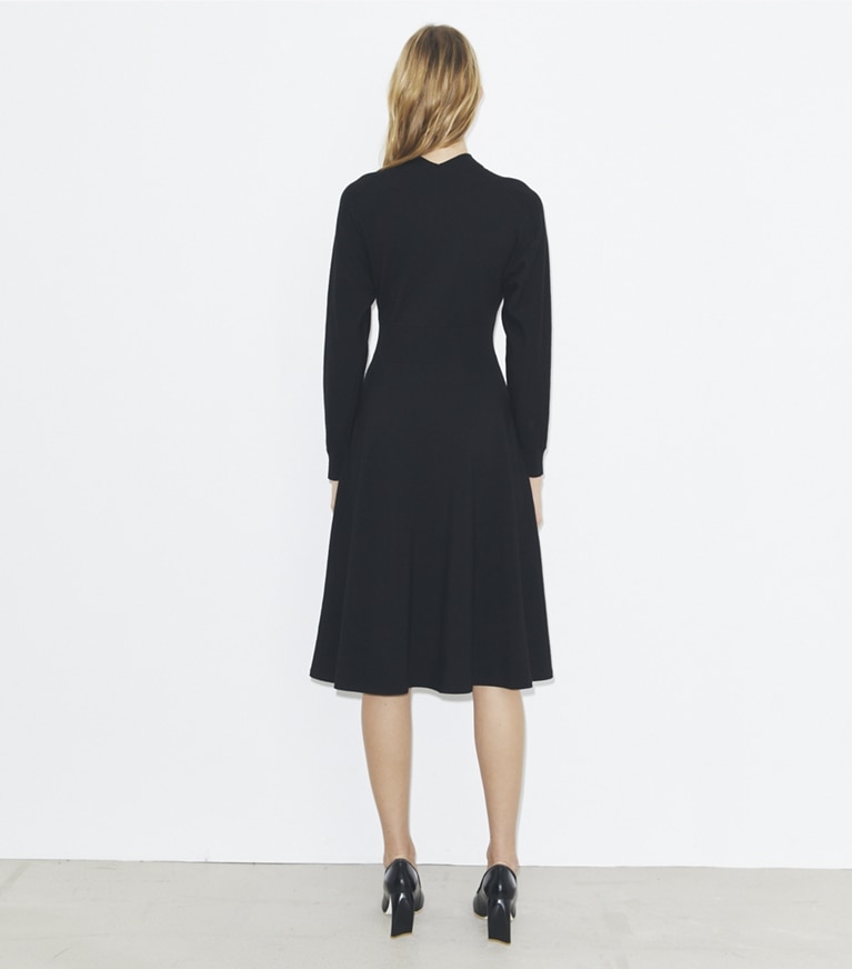 Tory Burch designer dresses Sweater Dress in Black front