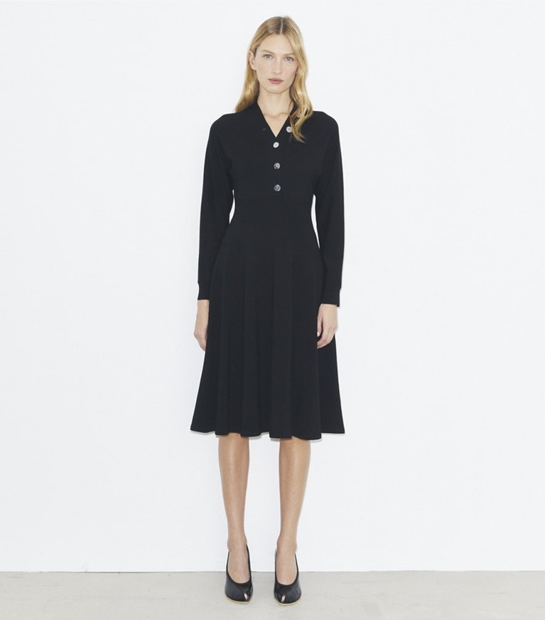 Tory Burch designer dresses Sweater Dress in Black front