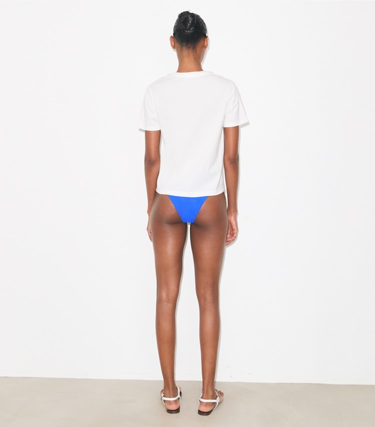 Tory Burch designer tops Swimmers Cotton T-Shirt in White on model back