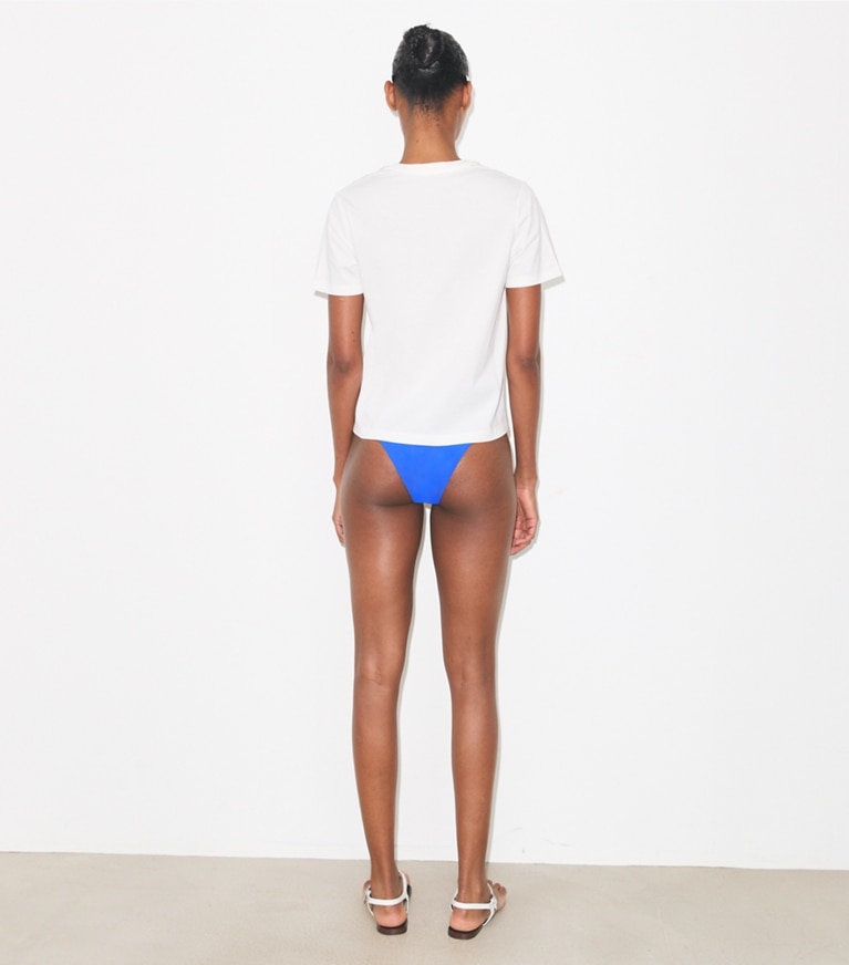 Tory Burch designer tops Swimmers Cotton T-Shirt in White on model back